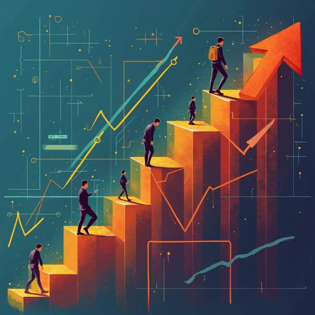 Illustration of non-linear growth journey