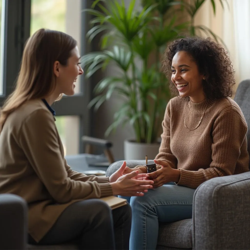 Relationship coaching session with couple