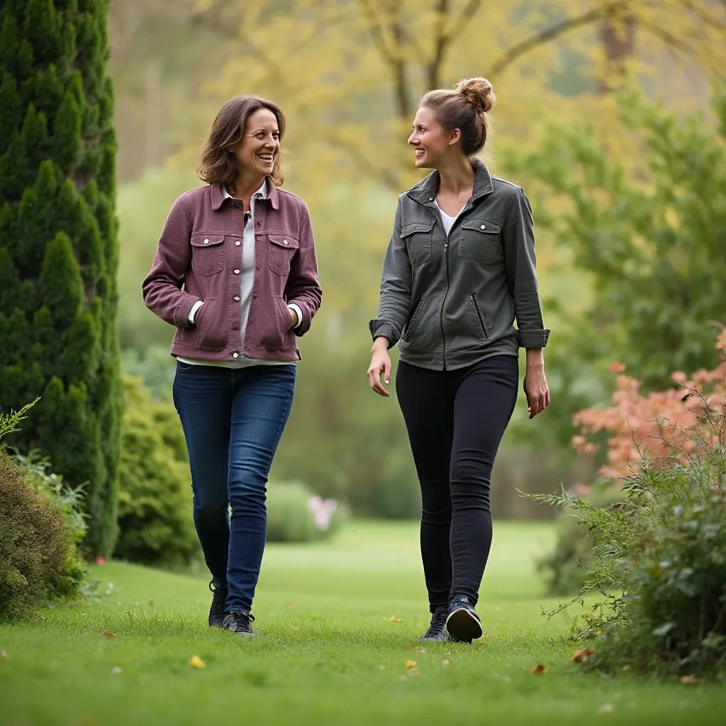Wellbeing coaching session outdoors